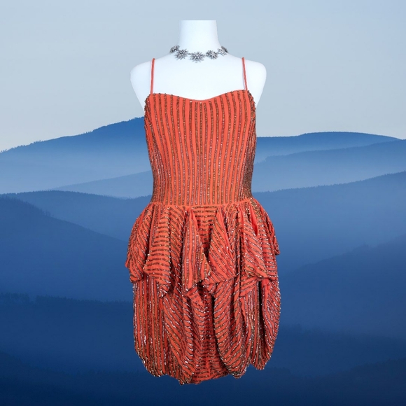 NWT French Connection “Sierra” Sequin Bubble Hem Dress - Picture 1 of 8